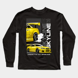 Yellow Nissan Skyline Long Sleeve T-Shirt